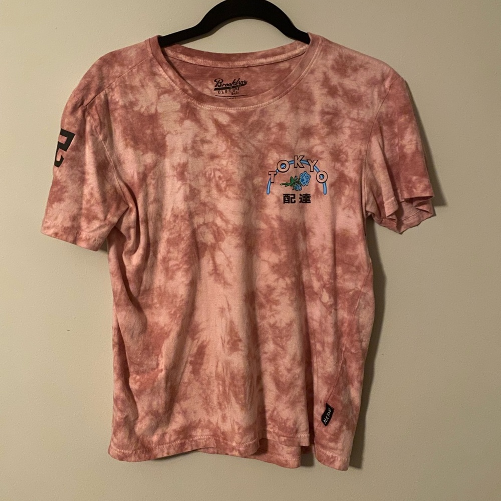 Tokyo Pink Tie Dye w/ Blue Rose Shirt